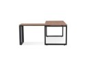 Bureau d'angle design BAKUS en bois finition Noyer et métal noir - 160 cm
