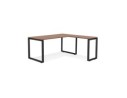 Bureau d'angle design BAKUS en bois finition Noyer et métal noir - 160 cm
