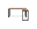 Bureau d'angle design BAKUS en bois finition Noyer et métal noir - 160 cm