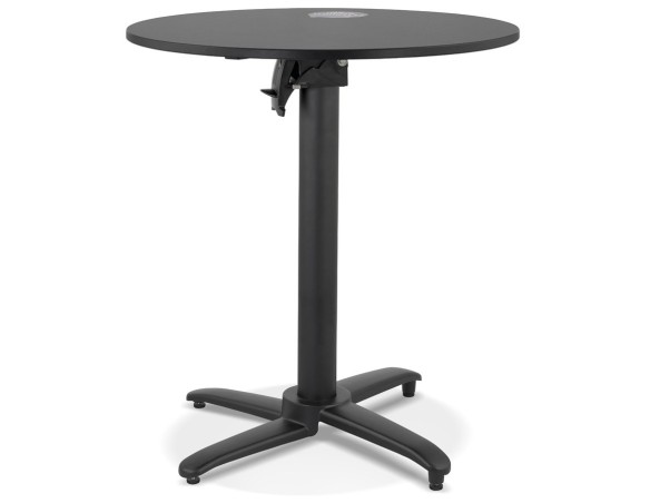 Table de terrasse pliable NOCTALI ronde noire - à 68 cm