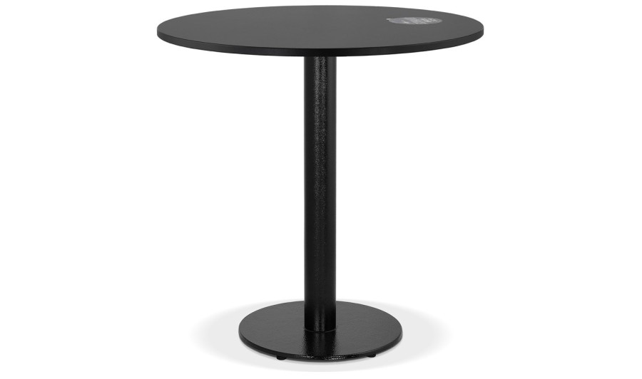 DT03420BLBL 5404028343098 Petite table à diner LUCETTE ronde en bois et fonte noire - à̃ 68 cm
