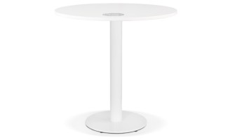 DT03450WHWH 5404028343159 Petite table à diner LUCETTE ronde en bois et fonte blanche - à̃ 68 cm