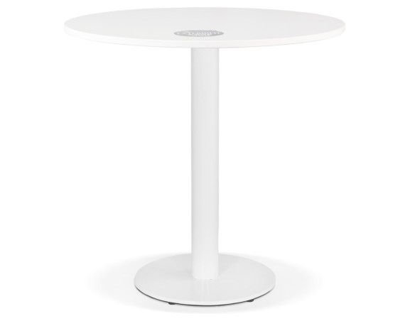 DT03450WHWH 5404028343159 Petite table à diner LUCETTE ronde en bois et fonte blanche - à̃ 68 cm
