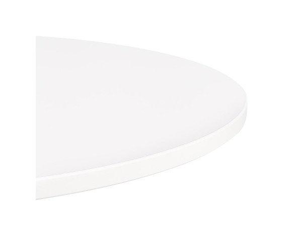 Petite table à diner LUCETTE ronde en bois et fonte blanche - à 68 cm