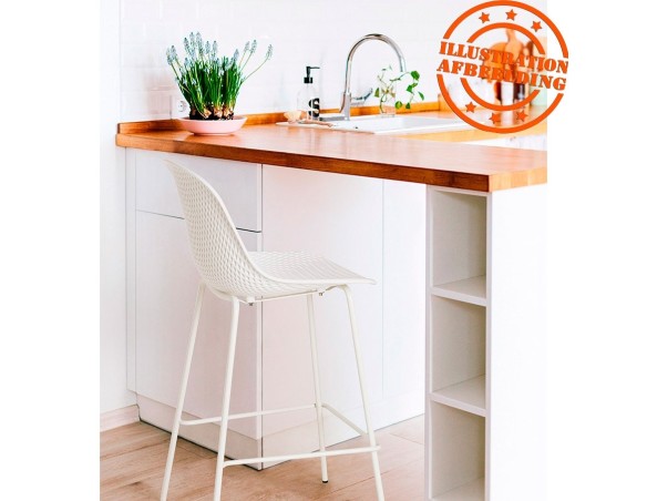 Tabouret snack mi-hauteur perforé LOKI MINI noir intérieur / extérieur