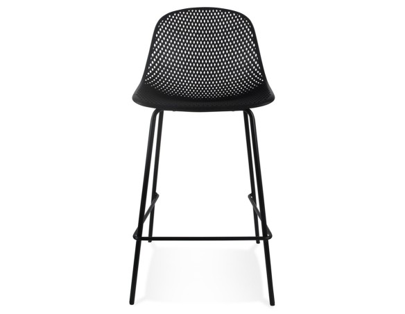 Tabouret snack mi-hauteur perforé LOKI MINI noir intérieur / extérieur
