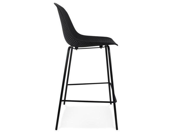 Tabouret snack mi-hauteur perforé LOKI MINI noir intérieur / extérieur