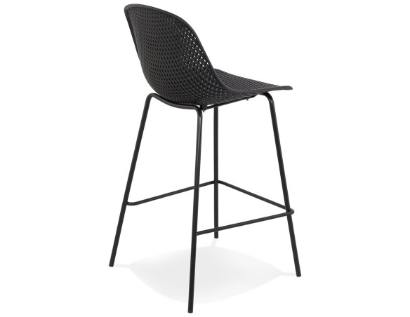 Tabouret snack mi-hauteur perforé LOKI MINI noir intérieur / extérieur