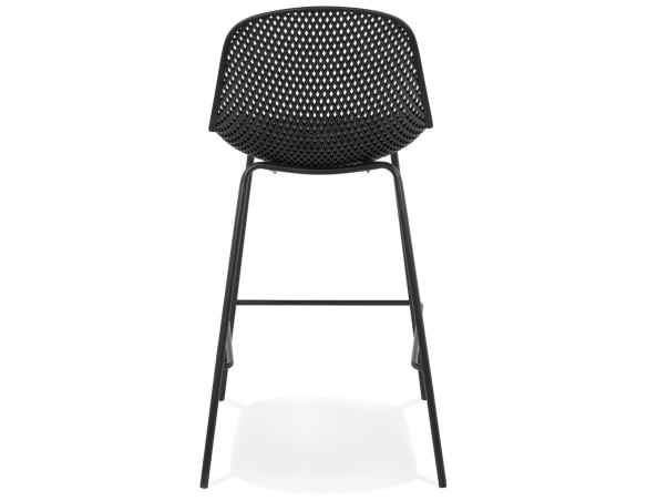 Tabouret snack mi-hauteur perforé LOKI MINI noir intérieur / extérieur