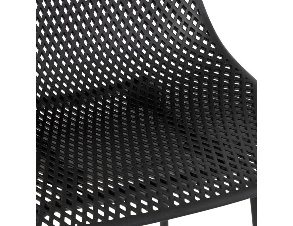 Tabouret snack mi-hauteur perforé LOKI MINI noir intérieur / extérieur