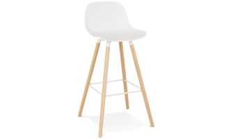 OT02130WAWH 5404028313947 Tabouret de bar TATSU blanc avec pieds en bois naturel