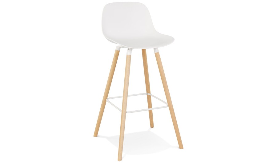 OT02130WAWH 5404028313947 Tabouret de bar TATSU blanc avec pieds en bois naturel OT02130WAWH 5404028313947 Tabouret de bar TATSU blanc avec pieds en bois naturel