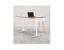 Tabouret de bar TATSU blanc avec pieds en bois naturel