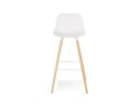 Tabouret de bar TATSU blanc avec pieds en bois naturel