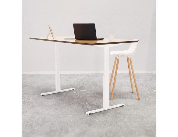 Tabouret de bar TATSU blanc avec pieds en bois naturel