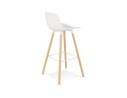 Tabouret de bar TATSU blanc avec pieds en bois naturel
