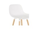 Tabouret de bar TATSU blanc avec pieds en bois naturel