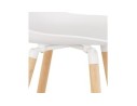 Tabouret de bar TATSU blanc avec pieds en bois naturel