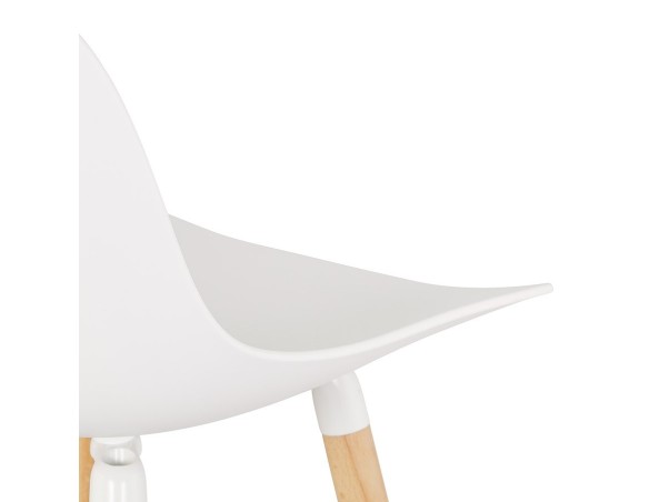 Tabouret de bar TATSU blanc avec pieds en bois naturel