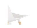 Tabouret de bar TATSU blanc avec pieds en bois naturel