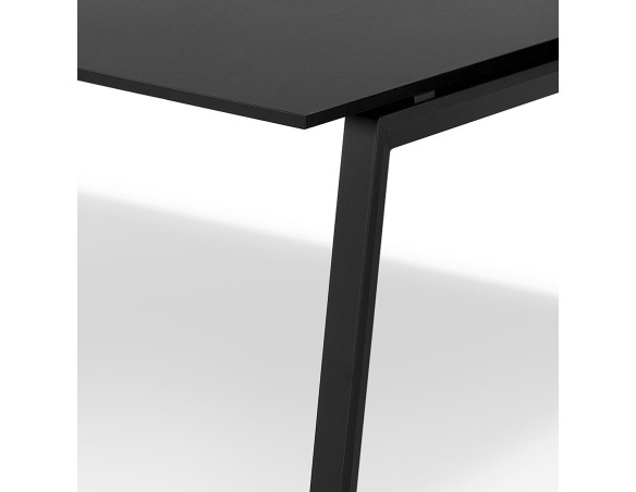 Table de réunion / bureau bench AMADEUS SQUARE noir - 140x140 cm