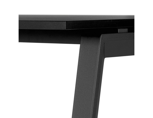 Table de réunion / bureau bench AMADEUS SQUARE noir - 140x140 cm