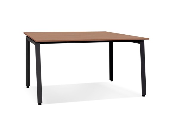 OT01980WABL 5404028338414 Table de réunion / bureau bench AMADEUS SQUARE en bois finition Noyer et métal noir - 140x140 cm