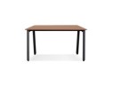 Table de réunion / bureau bench AMADEUS SQUARE en bois finition Noyer et métal noir - 140x140 cm