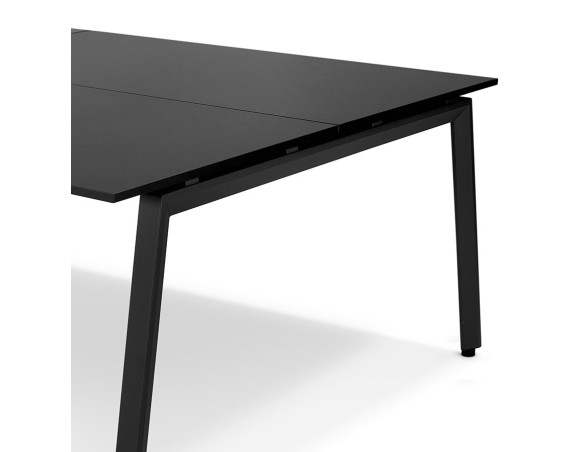 Table de réunion / bureau bench AMADEUS SQUARE noir - 160x160 cm