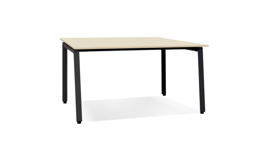 OT02000NABL 5404028338452 Table de réunion / bureau bench AMADEUS SQUARE en bois finition naturelle et métal noir - 160x160 cm