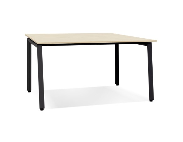 OT02000NABL 5404028338452 Table de réunion / bureau bench AMADEUS SQUARE en bois finition naturelle et métal noir - 160x160 cm
