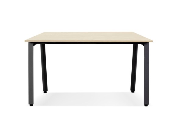 Table de réunion / bureau bench AMADEUS SQUARE en bois finition naturelle et métal noir - 160x160 cm