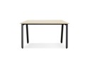 Table de réunion / bureau bench AMADEUS SQUARE en bois finition naturelle et métal noir - 160x160 cm