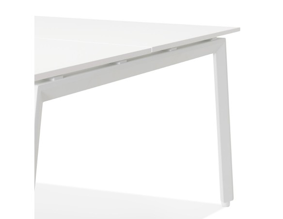 Table de réunion / bureau bench AMADEUS SQUARE blanc - 140x140 cm