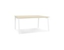 OT02030NAWH 5404028338513 Table de réunion / bureau bench AMADEUS SQUARE en bois finition naturelle et métal blanc - 140x140 cm