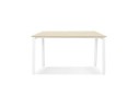 Table de réunion / bureau bench AMADEUS SQUARE en bois finition naturelle et métal blanc - 140x140 cm