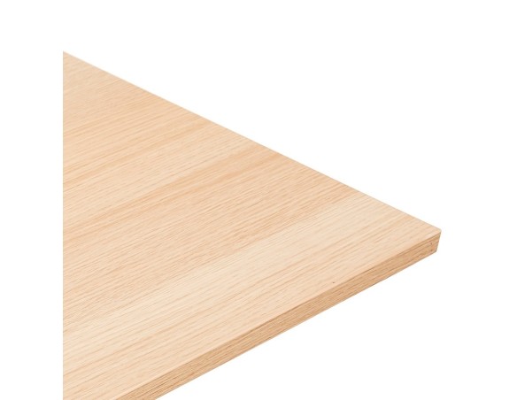 Table de réunion / bureau bench AMADEUS SQUARE en bois finition naturelle et métal blanc - 140x140 cm