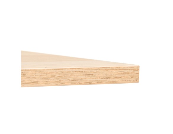 Table de réunion / bureau bench AMADEUS SQUARE en bois finition naturelle et métal blanc - 140x140 cm