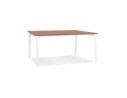 OT02040WAWH 5404028338537 Table de réunion / bureau bench AMADEUS SQUARE en bois finition Noyer et métal blanc - 140x140 cm