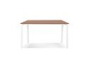 Table de réunion / bureau bench AMADEUS SQUARE en bois finition Noyer et métal blanc - 140x140 cm