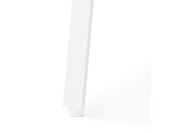 Table de réunion / bureau bench AMADEUS SQUARE en bois finition Noyer et métal blanc - 140x140 cm