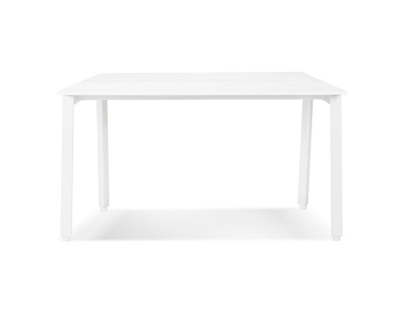 Table de réunion / bureau bench AMADEUS SQUARE blanc - 160x160 cm