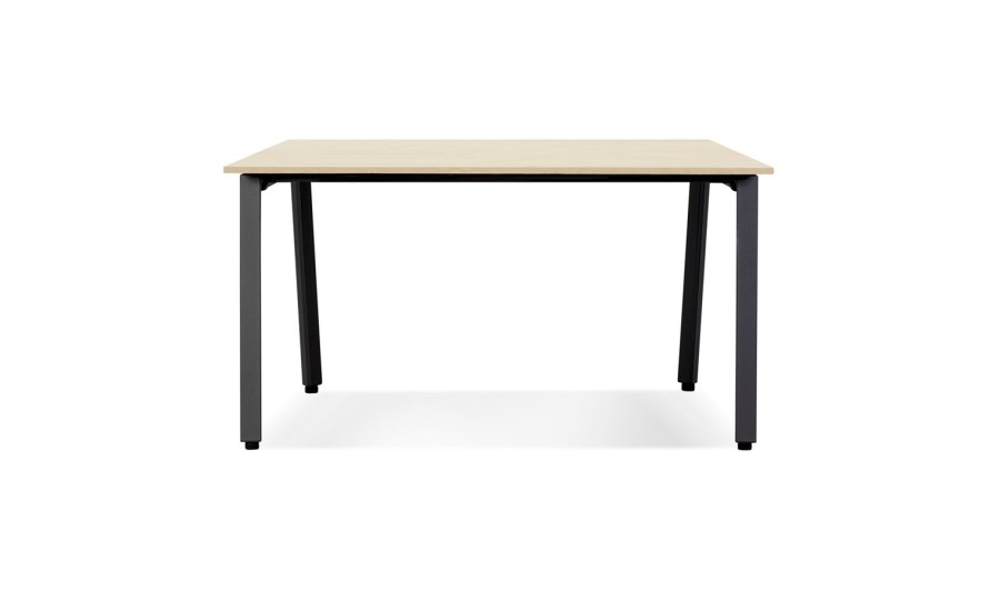 OT02090NABL 5404028338636 Bureau droit design AMADEUS en bois finition naturelle et métal noir - 160x80 cm