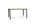 Bureau droit design AMADEUS en bois finition naturelle et métal noir - 160x80 cm
