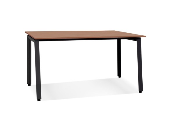 Bureau droit design AMADEUS en bois finition Noyer et métal noir - 160x80 cm
