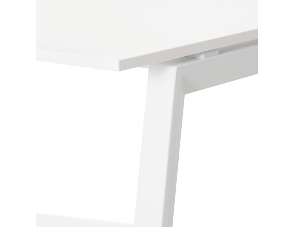 Bureau droit design AMADEUS en bois et métal blanc - 160x80 cm