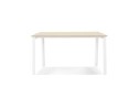 Bureau droit design AMADEUS en bois finition naturelle et métal blanc - 160x80 cm