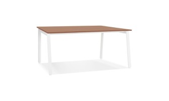 OT02130WAWH 5404028338711 Bureau droit design AMADEUS en bois finition Noyer et métal blanc - 160x80 cm