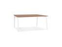 OT02130WAWH 5404028338711 Bureau droit design AMADEUS en bois finition Noyer et métal blanc - 160x80 cm