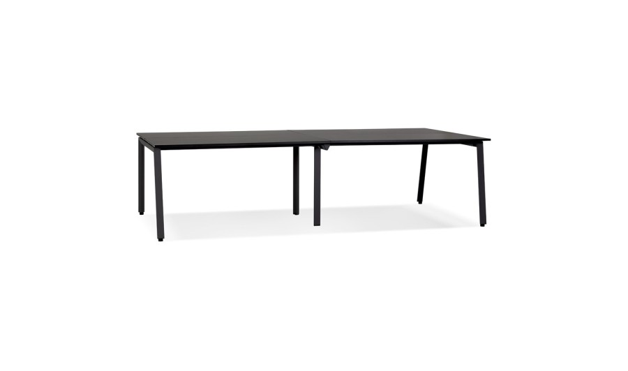 OT02140BLBL 5404028338735 Double bureau bench / table de réunion AMADEUS en bois et métal noir - 280x140 cm